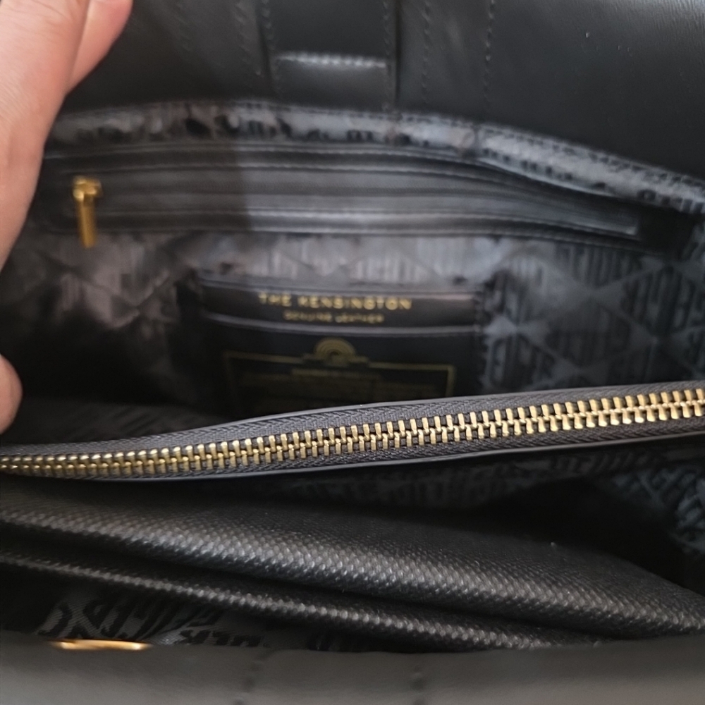 Kurt Geiger Kensington Union Jack Black Leather Tote Bag - Picture 6 of 9